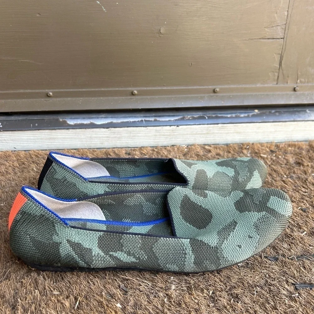 Rothy's The Loafer Olive Green Camo Print Women's Size 10 Flats Ballet Flats